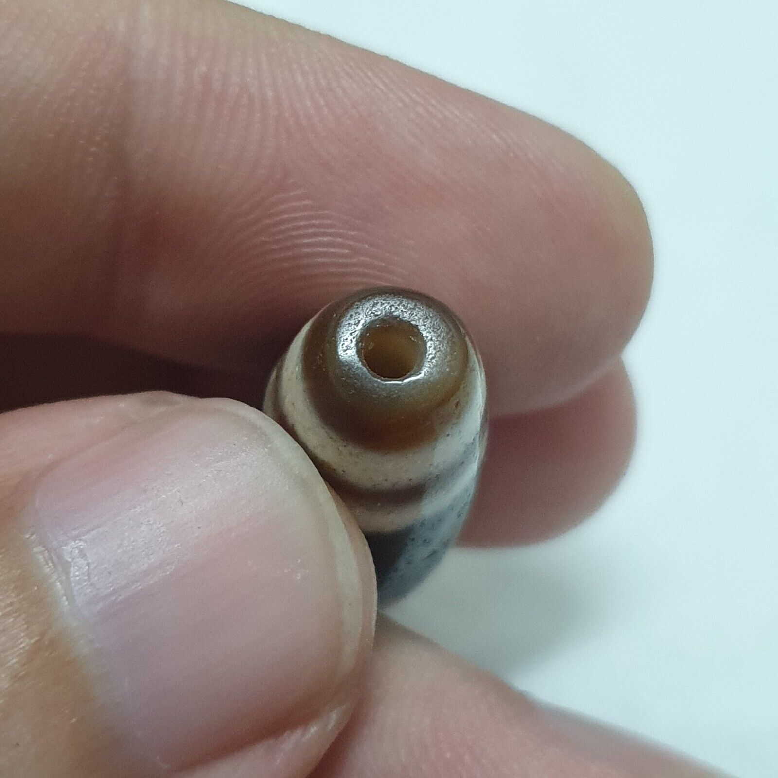 Nepalese Indo Tibetan Vintage Agate stone Dzi Amulet SHD-S