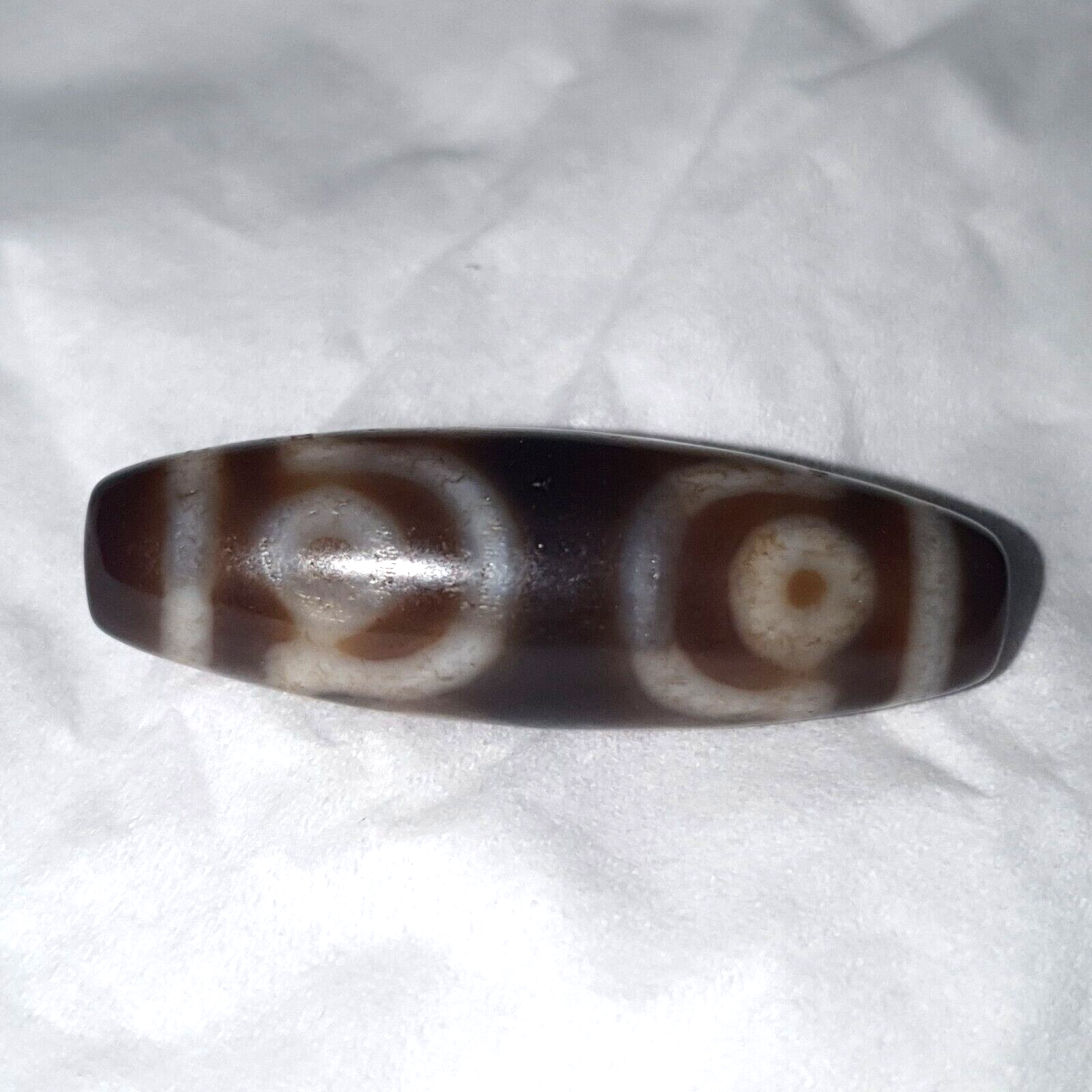 Vintage Old Himalayan Indo Tibetan 7 Eyes Agate Beads Unique pattern
